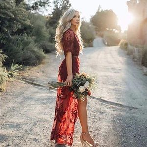 Maroon/Red Long Romper